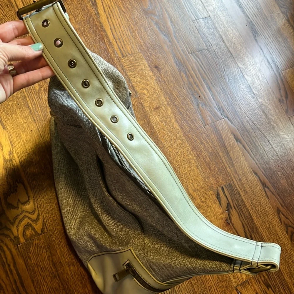 Matt & Nat Vintage Mint Green/Grey Vegan Leather Recycled Purse EUC